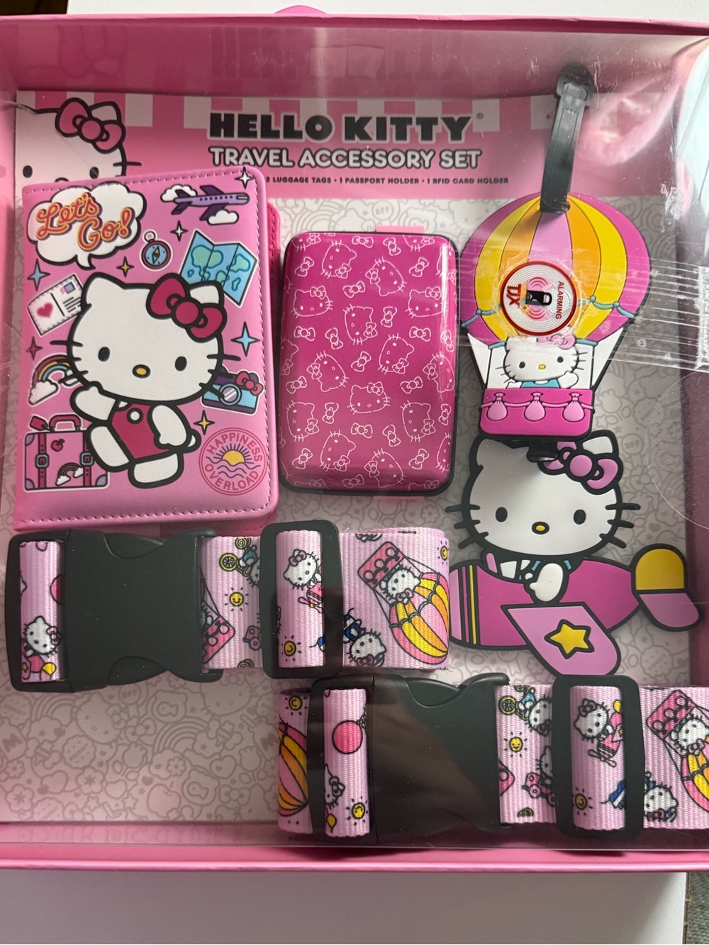 Hello Kitty Pink and Yellow Travel Accessory Pack